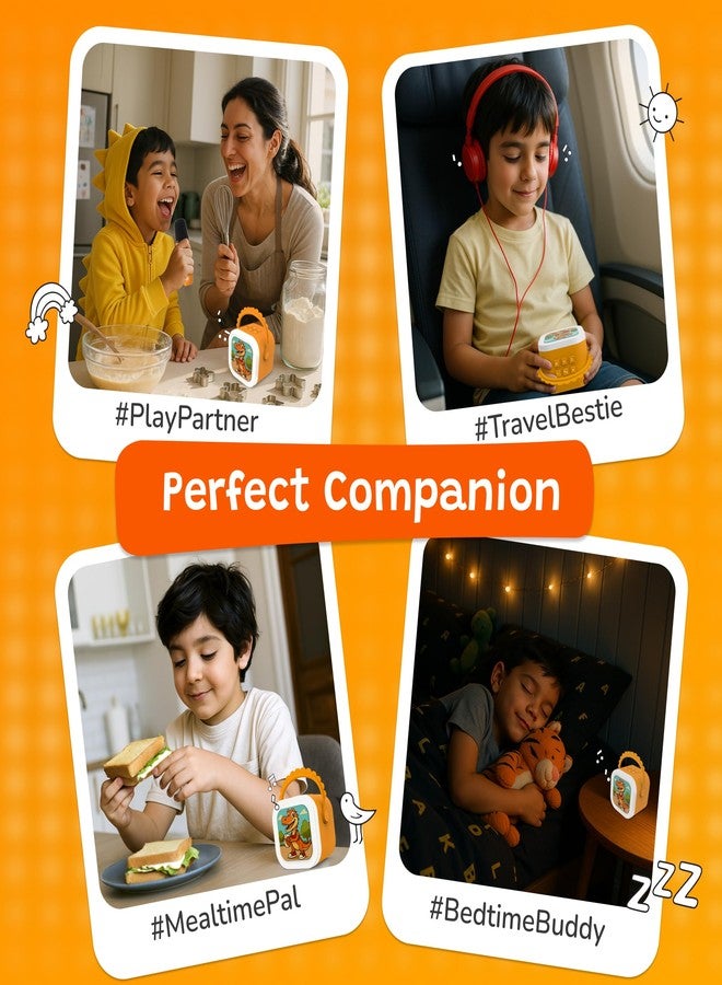 WonderBuddy صندوق القصص الصغير WonderBuddy StoryBox، أكثر من 250 قصة مُحمّلة مسبقًا، ميكروفون كاريوكي للغناء، أضواء RGB، مكبر صوت بلوتوث للأطفال، لعبة موسيقية، هدية عيد ميلاد للأطفال من 6 إلى 10 سنوات - ديناصور مع ميكروفون - Image 5